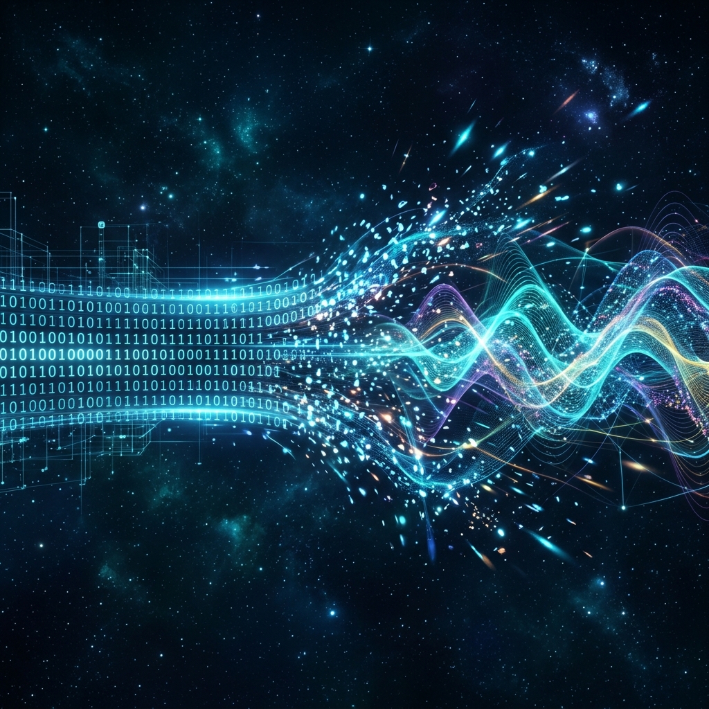 Information theory visualization with binary streams and entropy waves